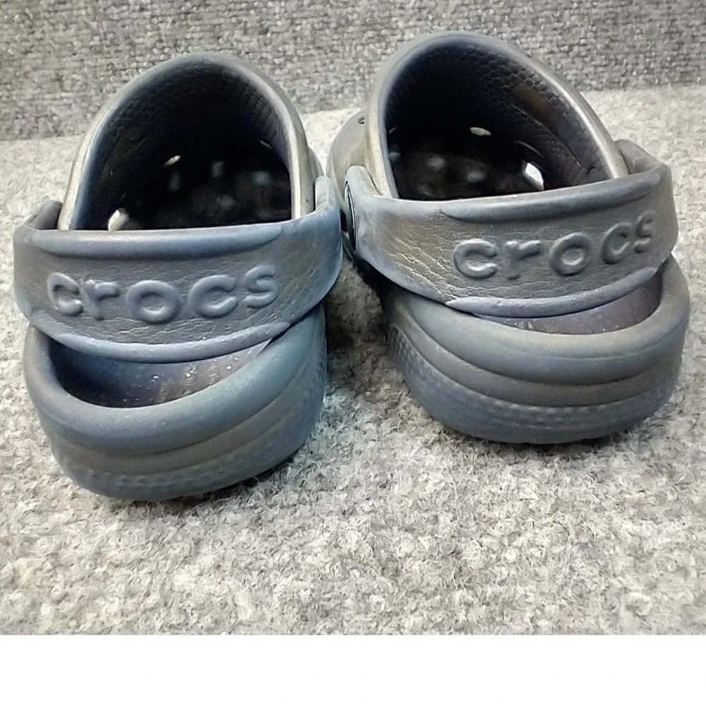 Crocs Classic Clog Kids Size C7 Navy Blue Jibbitz Charms Bluey Bus Sports